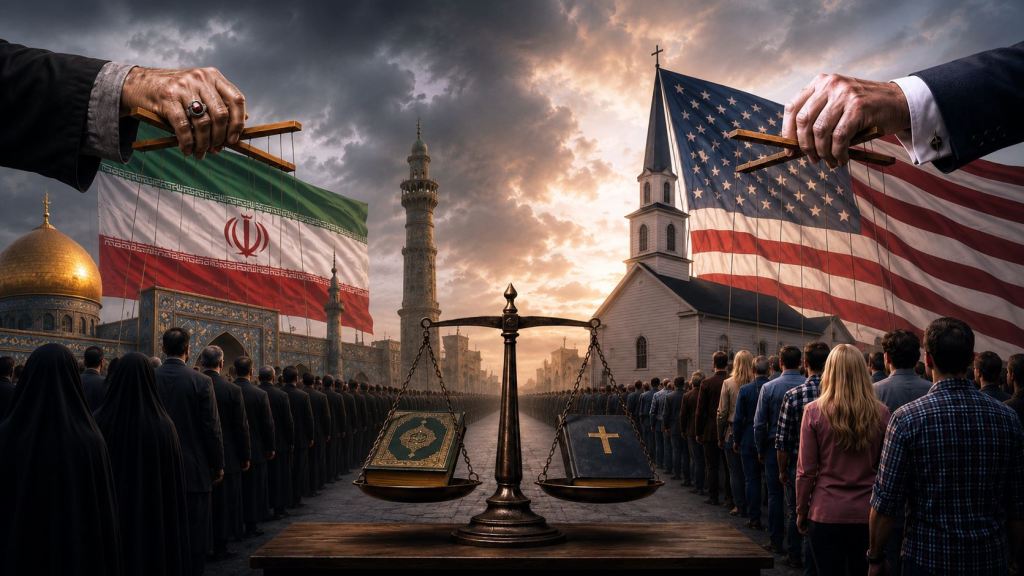 Quando i nemici si assomigliano.
Nazionalismo cristiano americano e teocrazia iraniana: il paradosso degli&nbsp;opposti.